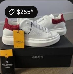 Valentino White and Red Sneakers